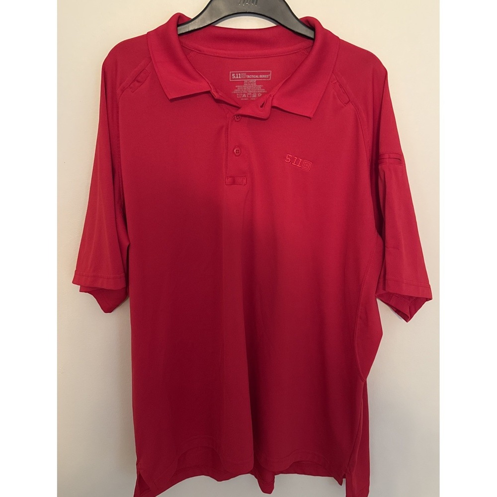 5.11‎ Tactical Polo Shirt 2XL Men Red Moisture-Wicking Performance Workwear